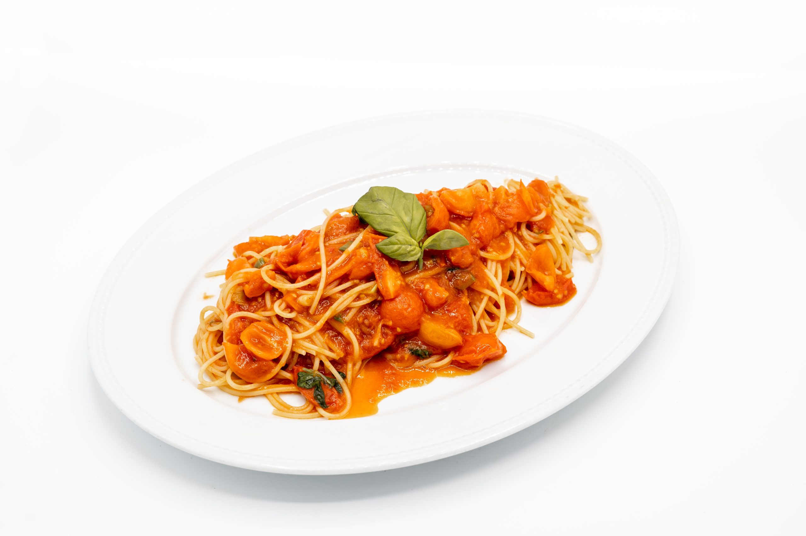 Spaghetti tomates & basilic