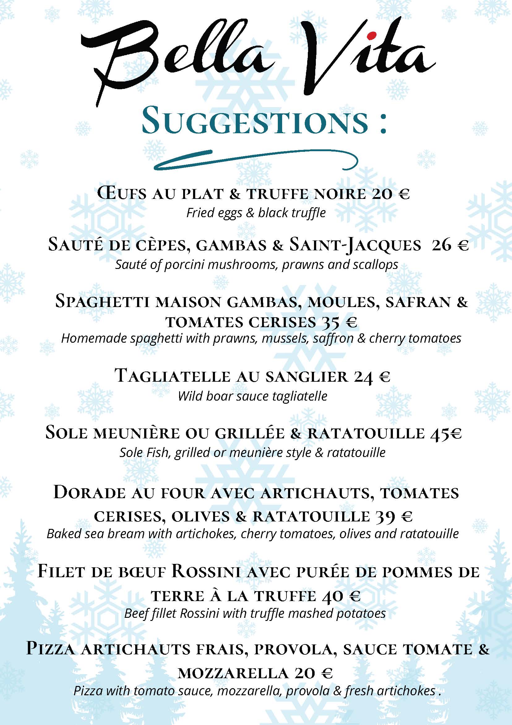 Suggestion du chef
